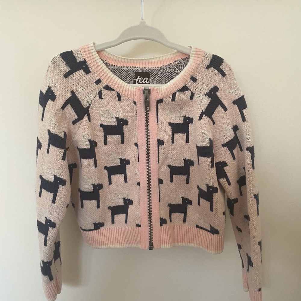 Dog Print Cardigan